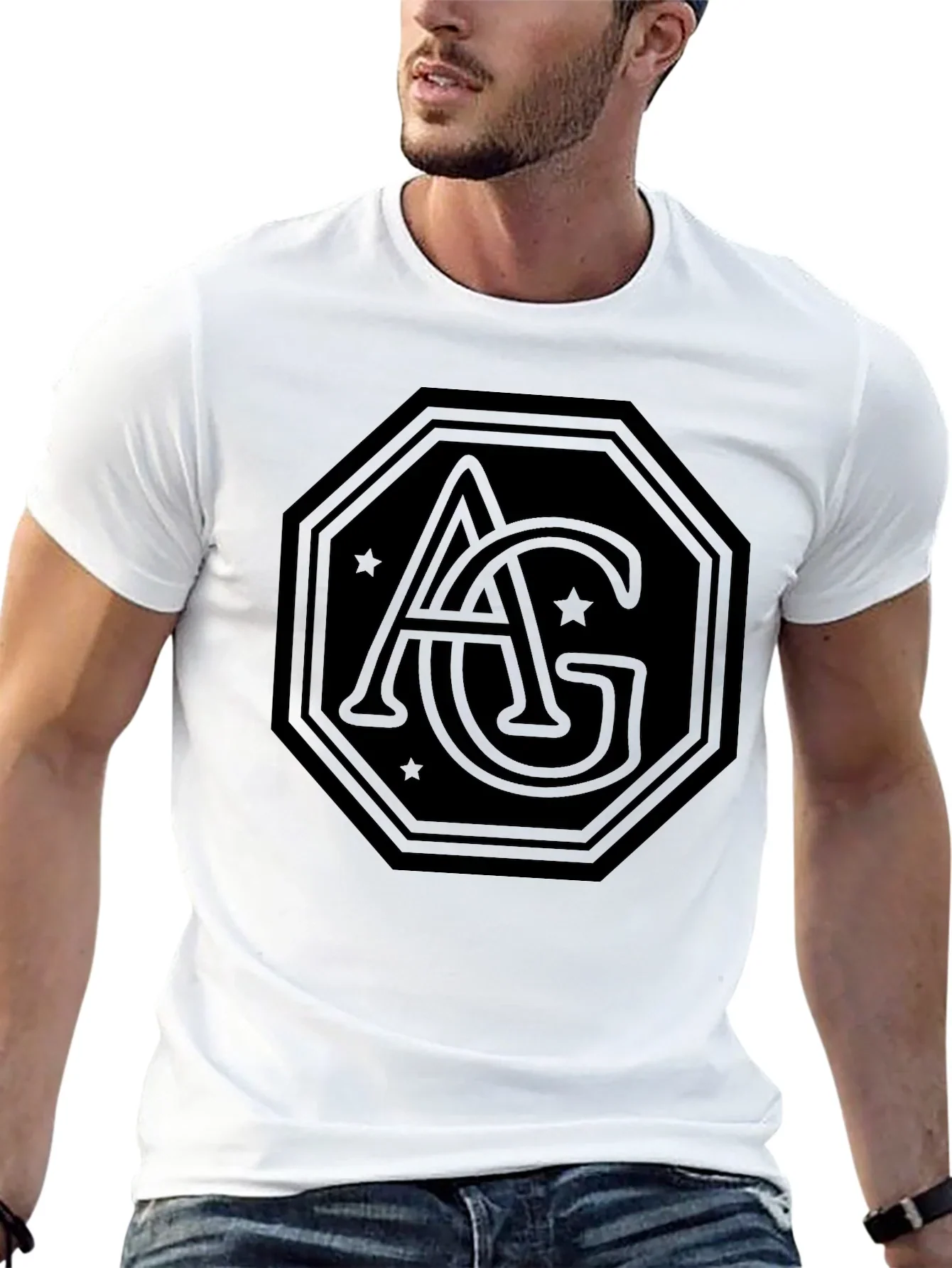 AG Logo Black Tee - Modern Graphic Print