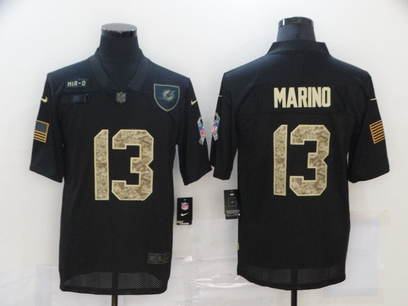 Men's Miami Dolphins #13 Dan Marino Black Player Game jersey