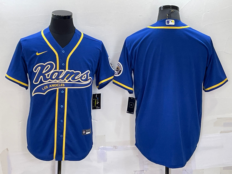 Men's Los Angeles Rams Blue Blank jersey