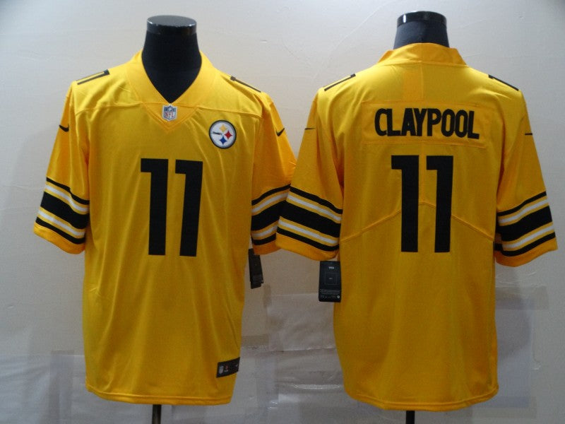 Men's Pittsburgh Steelers Chase Claypool #11 Gold Inverted Team Game Jersey1