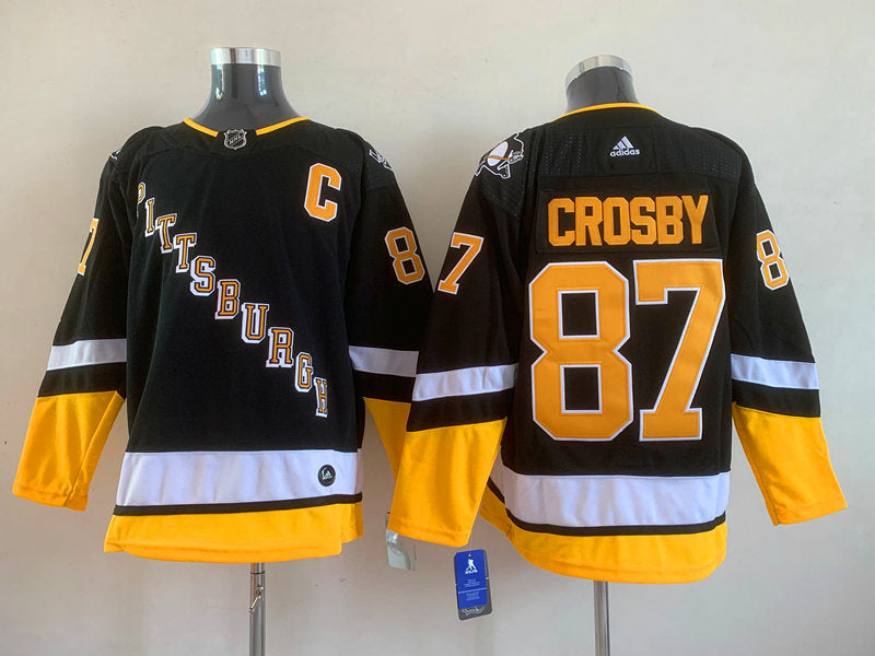 Men's Pittsburgh Penguins sidney crosby #87 Black Game jersey