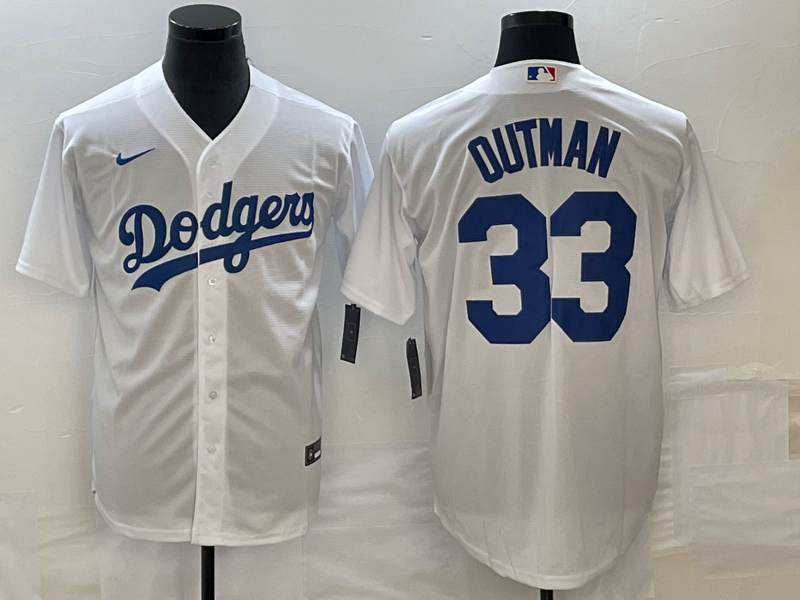 Men's Los Angeles Dodgers James Outman #33 White Home Replica Game Jersey1