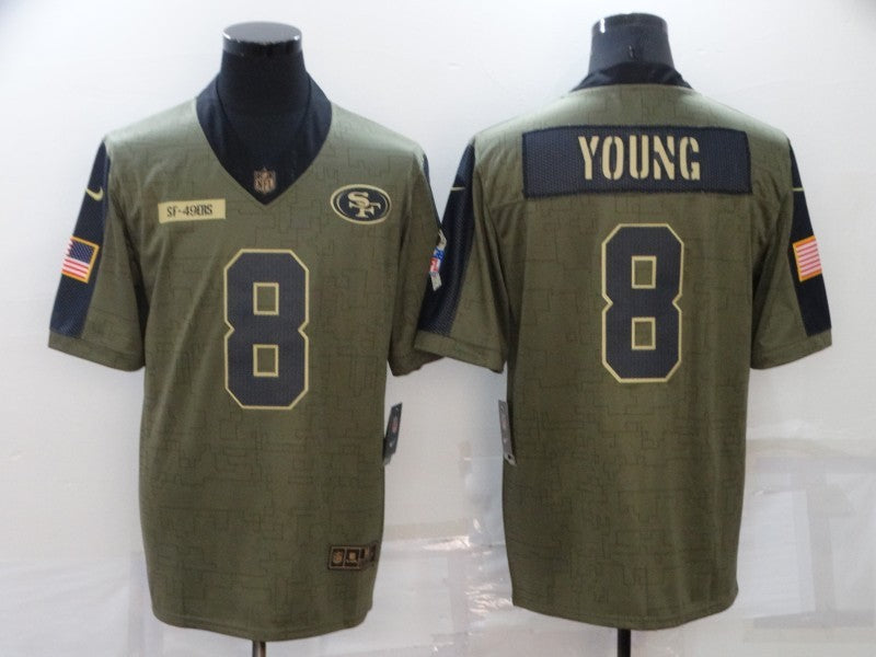 Men's San Francisco 49ers Steve Young #8 Brown Game jersey