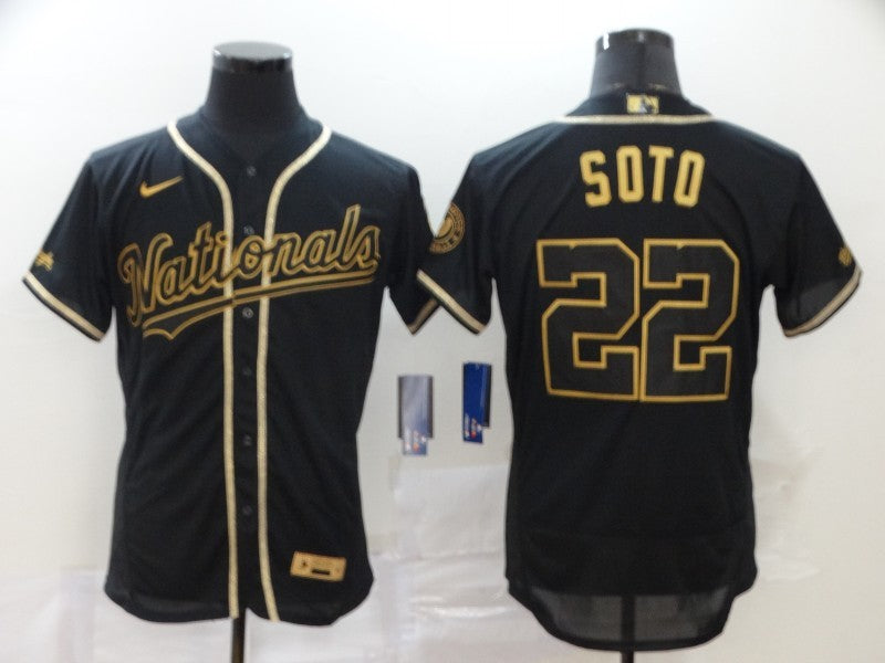 Men's Washington Nationals Juan Soto #22 Black Replica Baseball Jersey1