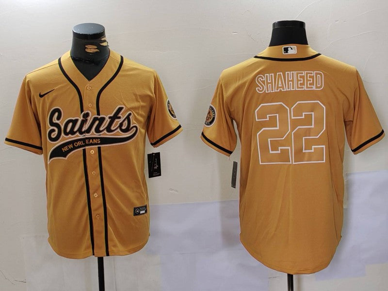 Men's New Orleans Saints Rashid Shaheed #22 Yellow Game jersey