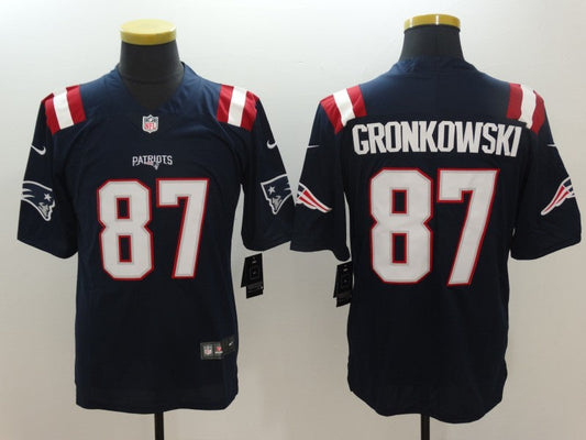 Men's New England Patriots Rob Gronkowski #87 Navy Game Player Jersey1