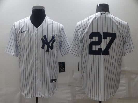 Men's New York Yankees Giancarlo Stanton #27 White Replica Player Name Jersey1