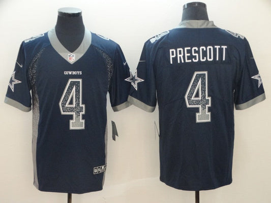 Men's Dallas Cowboys Dak Prescott #4 Navy Game Jersey1