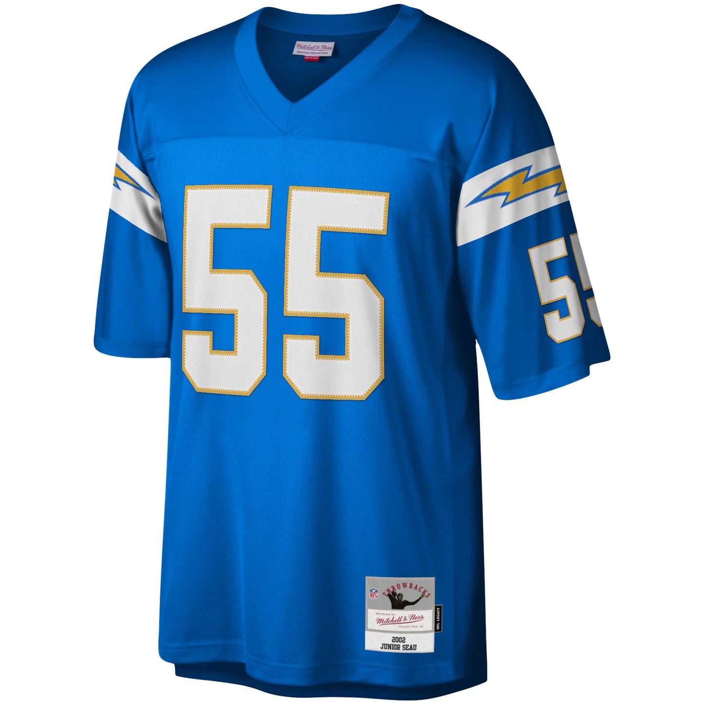Los Angeles Chargers Junior Seau Mitchell & Ness Powder Blue Big & Tall 2002 Retired Player Replica Jersey
