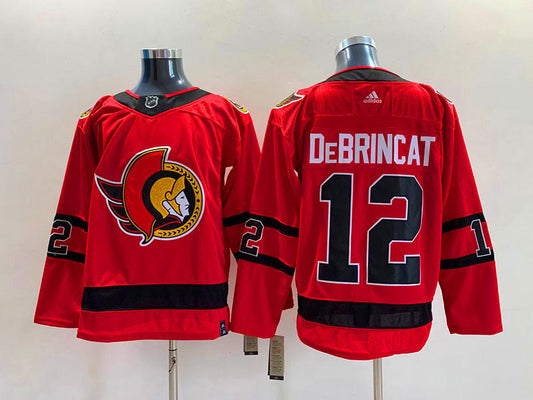 Men's Ottawa Senators Alex DeBrincat #12 Red Player Game Jersey1