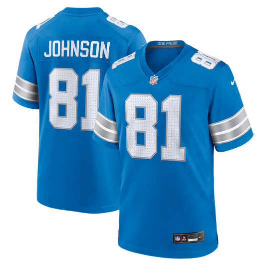 Detroit Lions Calvin Johnson Blue Team Retired Game Jersey