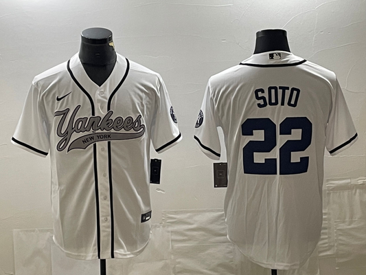 Men's New York Yankees Juan Soto #22 White Player Jersey1 Joint Edition