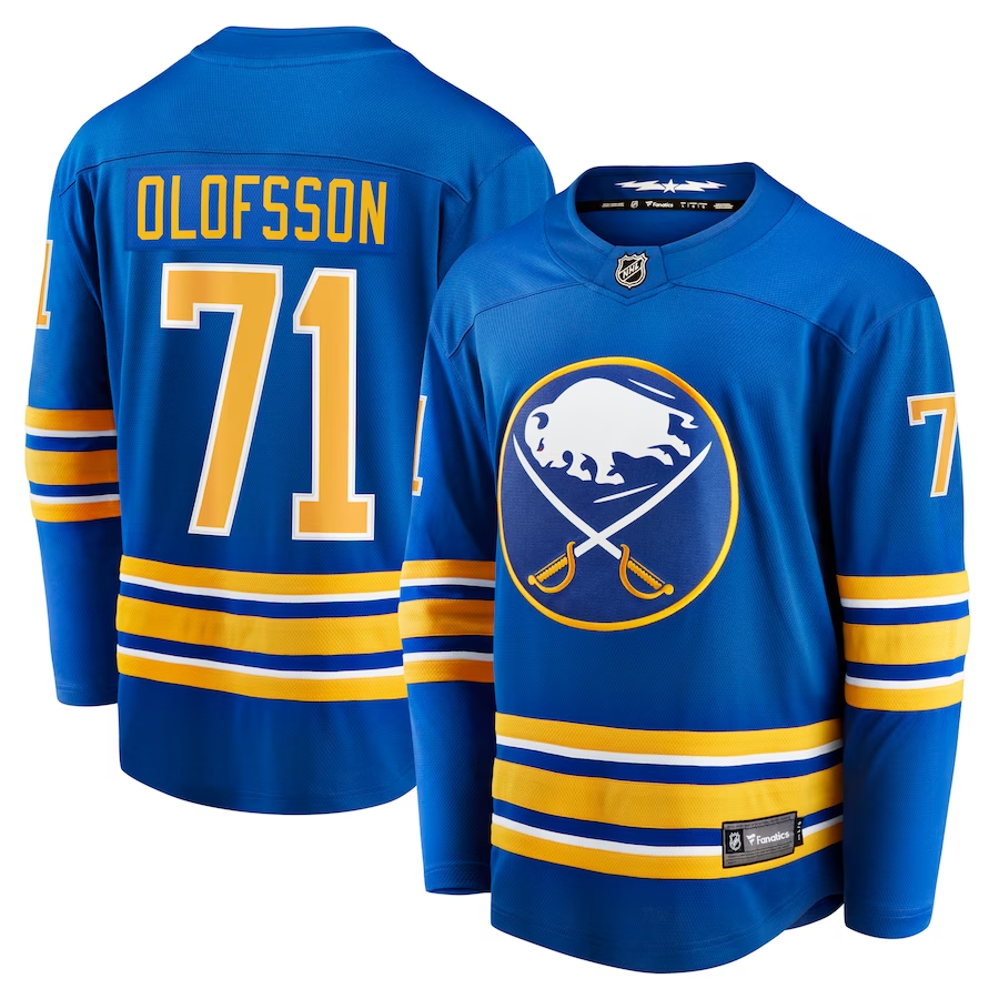Men's Buffalo Sabres Victor Olofsson #71 Royal Replica Jersey1