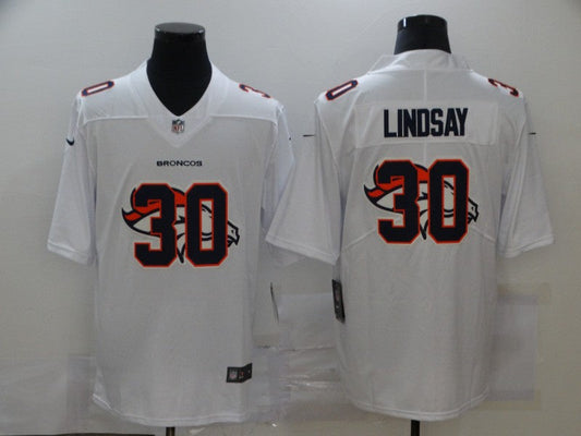 Men's Denver Broncos Phillip Lindsay #30 White Player Game Jersey1