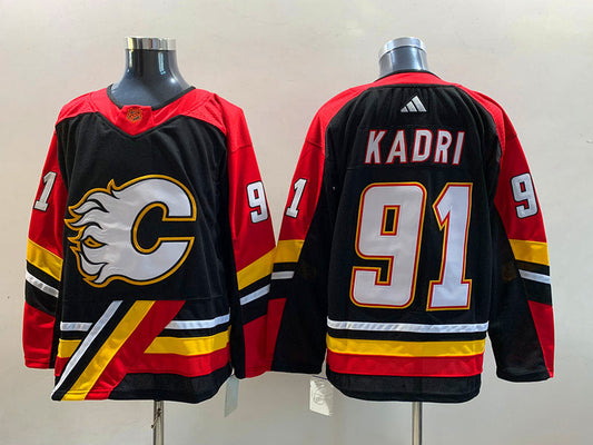 Men's Calgary Flames Nazem Kadri #91 Black Breakaway Player jersey