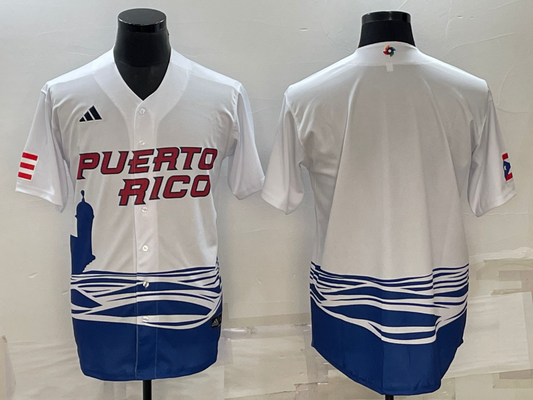 Men's 2023 World Baseball Classic Puerto Rico White Blank jersey