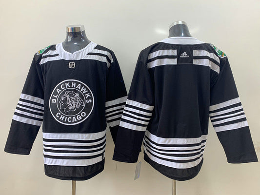 Men's Chicago Blackhawks Black Blank Player jersey