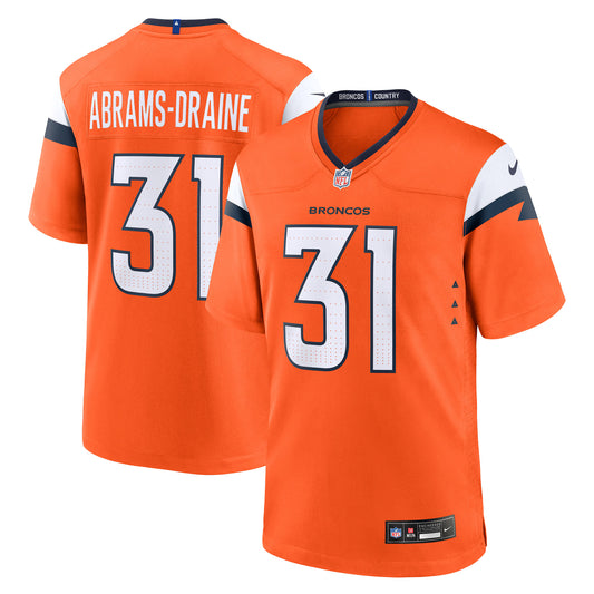 Denver Broncos Kris Abrams-Draine Orange Team Game Jersey