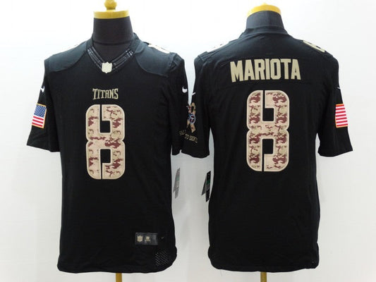 Men's Tennessee Titans Marcus Mariota #8 Black Authentic Game Jersey1