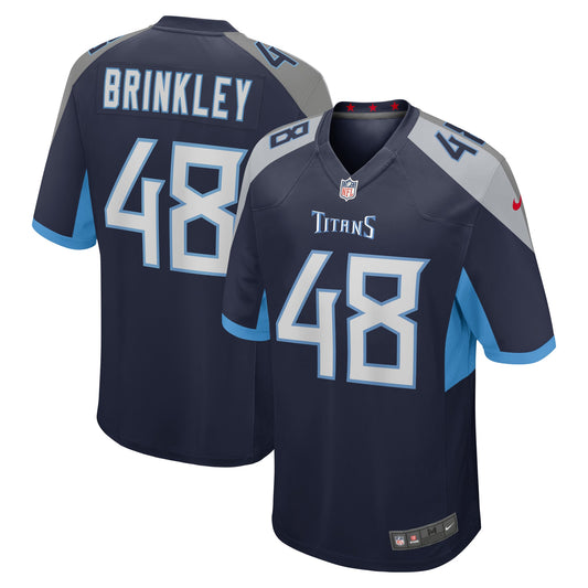 Tennessee Titans Beau Brinkley Navy Game Jersey