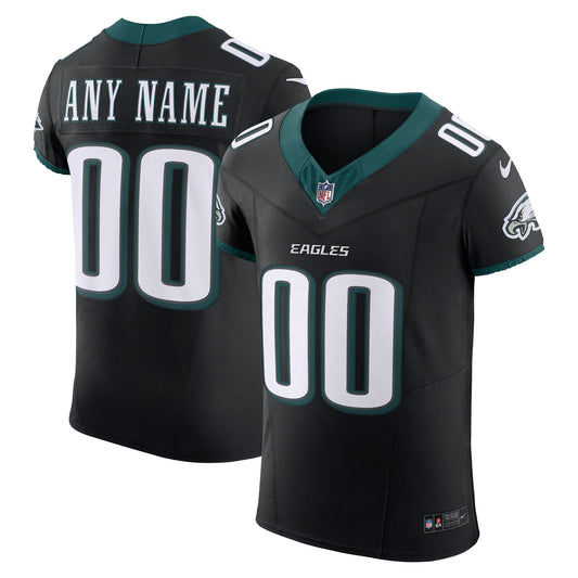 Philadelphia Eagles Black Alternate Vapor F.U.S.E. Elite Custom Jersey