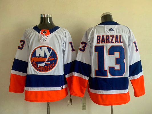 Men's New York Islanders Mathew Barzal #13 White Player Game Jersey1