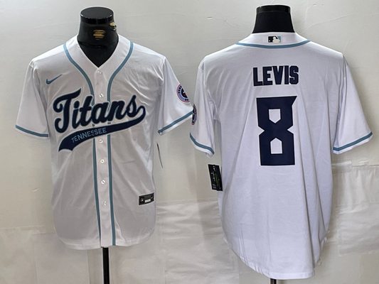 Men's Tennessee Titans Will Levis #8 White Player jersey