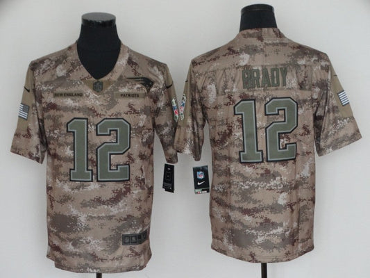 Men's New England Patriots Tom Brady #12 Camouflage Game Jersey1