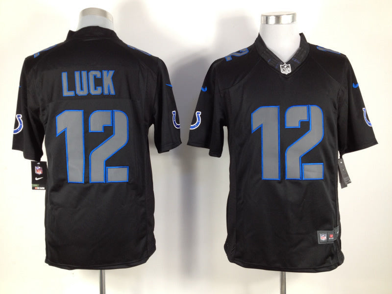Men's Indianapolis Colts Andrew Luck #12 Black Game Jersey1