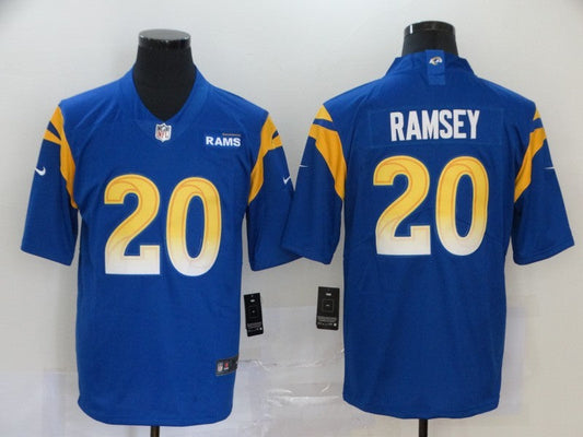 Men's Los Angeles Rams Jalen Ramsey #20 Blue Game Player Jersey1