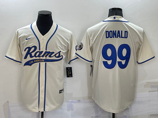 Men's Los Angeles Rams Aaron Donald #99 Bone Game Jersey1 Joint Edition