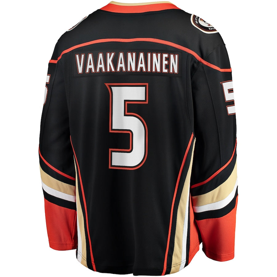Urho Vaakanainen Anaheim Ducks   Home Premier Breakaway  Jersey - Black