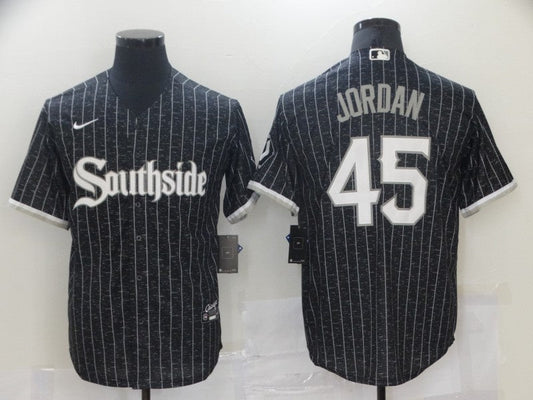 Men's Chicago White Sox Michael Jordan #45 Black Stitched Jersey1