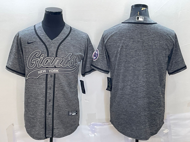 Men's New York Giants Gray Blank jersey