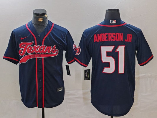Men's Houston Texans Will Anderson Jr. #51 Navy Player Jersey1