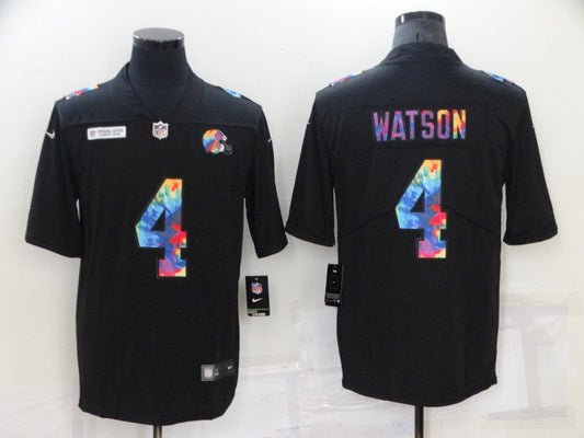 Men's Cleveland Browns Deshaun Watson #4 Black Player Game Jersey1