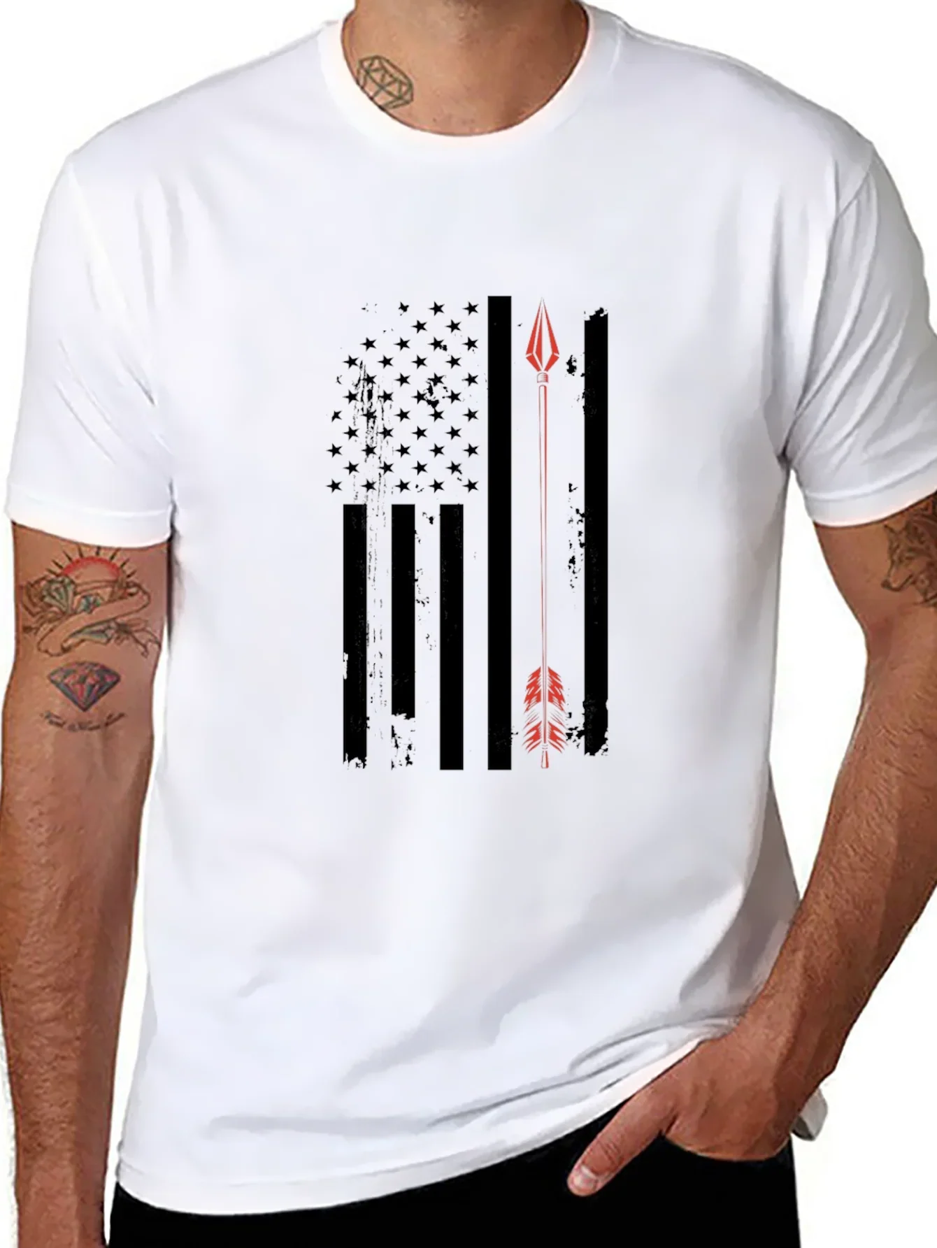 American Flag Arrow T-Shirt - Patriotic Design