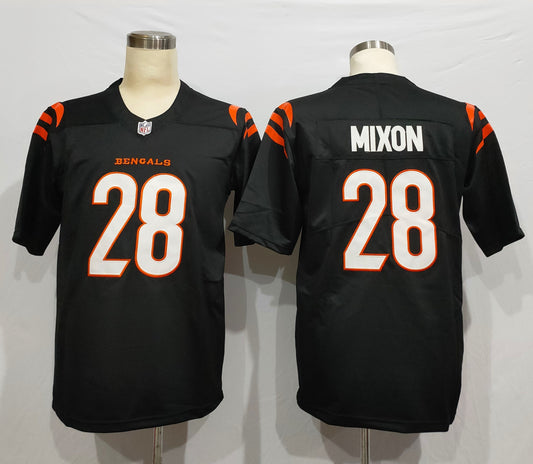 Men's Cincinnati Bengals Joe Mixon #28 Black Game Player Jersey1
