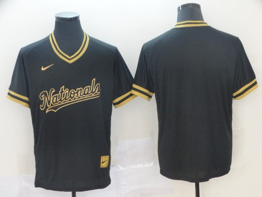 Men's Washington Nationals Black Alternate Authentic Blank Jersey1