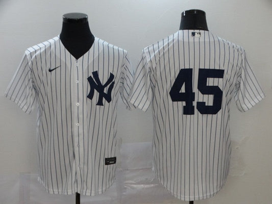 Men's New York Yankees Gerrit Cole #45 White Replica Player Name Jersey1