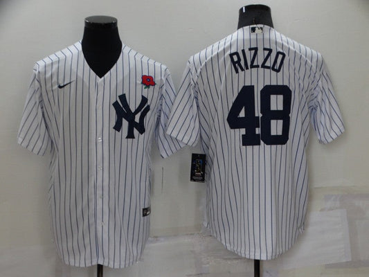 Men's New York Yankees Anthony Rizzo #48 White Replica Player Jersey1
