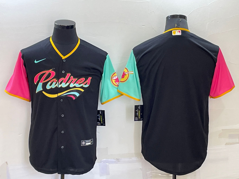 Men's San Diego Padres Black City Connect Replica Blank jersey