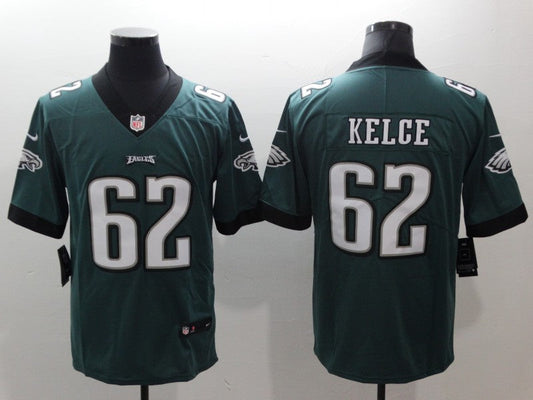 Men's Philadelphia Eagles Jason Kelce #62 Midnight Green Game Jersey1