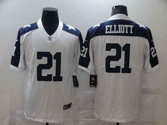 Men's Dallas Cowboys #21 Ezekiel Elliott White Game Jersey1
