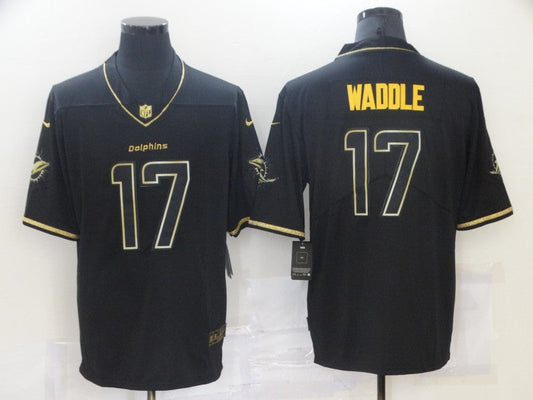 Men's Miami Dolphins Jaylen Waddle #17 Black Game jersey