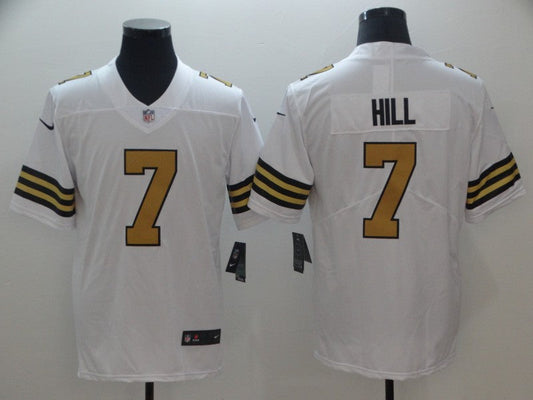 Men's New Orleans Saints Taysom Hill #7 White Player Game Jersey1
