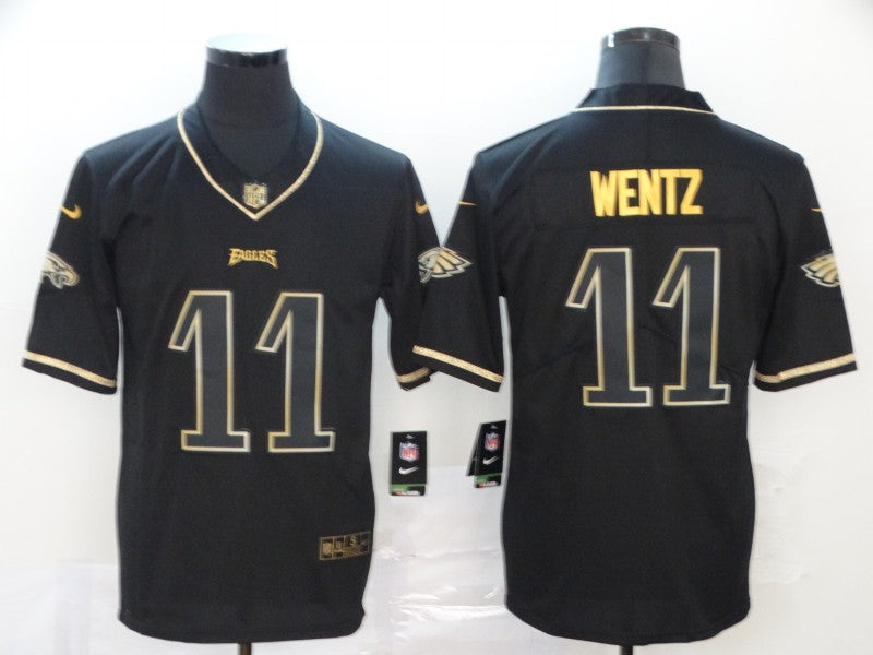 Men's Philadelphia Eagles Carson Wentz #11 Black Game jersey