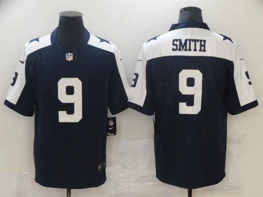 Men's Dallas Cowboys Emmitt Smith #9 Navy Game Jersey1