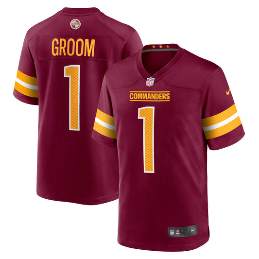 Washington Commanders Number 1 Groom Burgundy Game Jersey