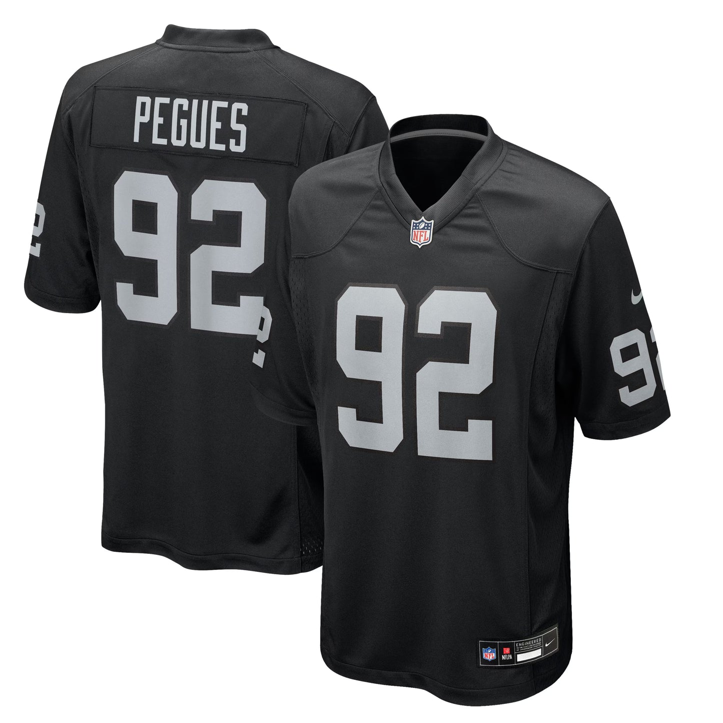 Las Vegas Raiders JJ Pegues Black Team Game Jersey